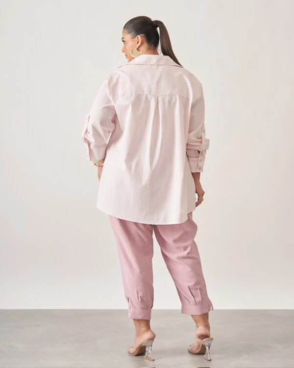 Camisa listrada+cropped com renda kayla