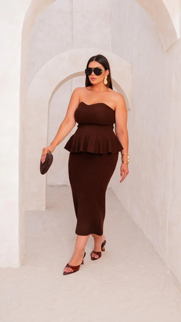 Saia midi sereia tricot modal planet