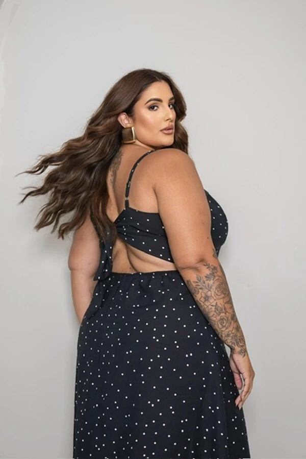 Vestido midi poa divas