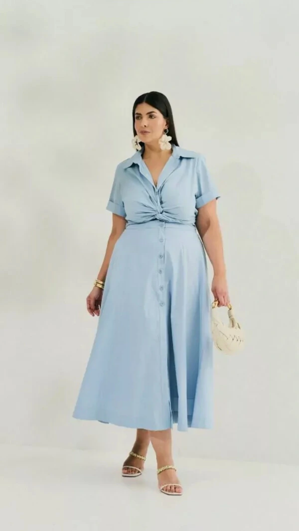 Vestido nozinho tricoline com elastano quebela