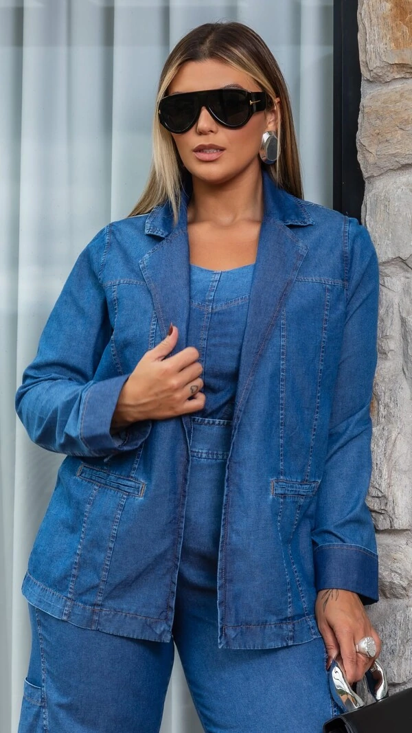 pre venda blazer jeans denim light mr fr