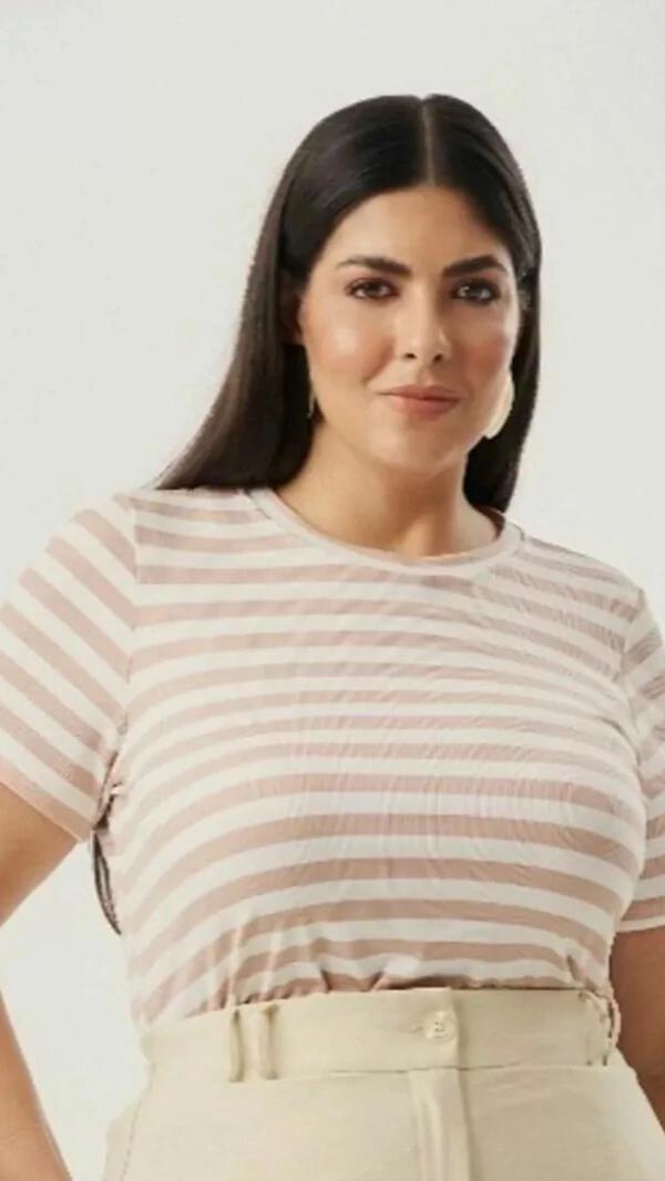 Blusa listrada maritima quebela