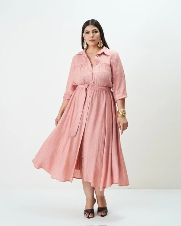 vestido chemise midi paisley quebela