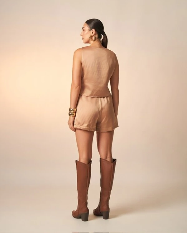 shorts acetinado poliester melissa kayla