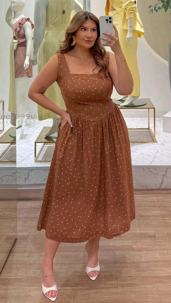 Vestido viscose rayon poa upper