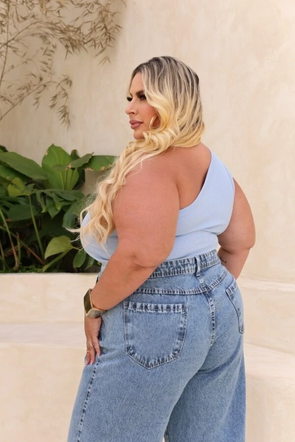 calca widleg azul jeans karol liso f