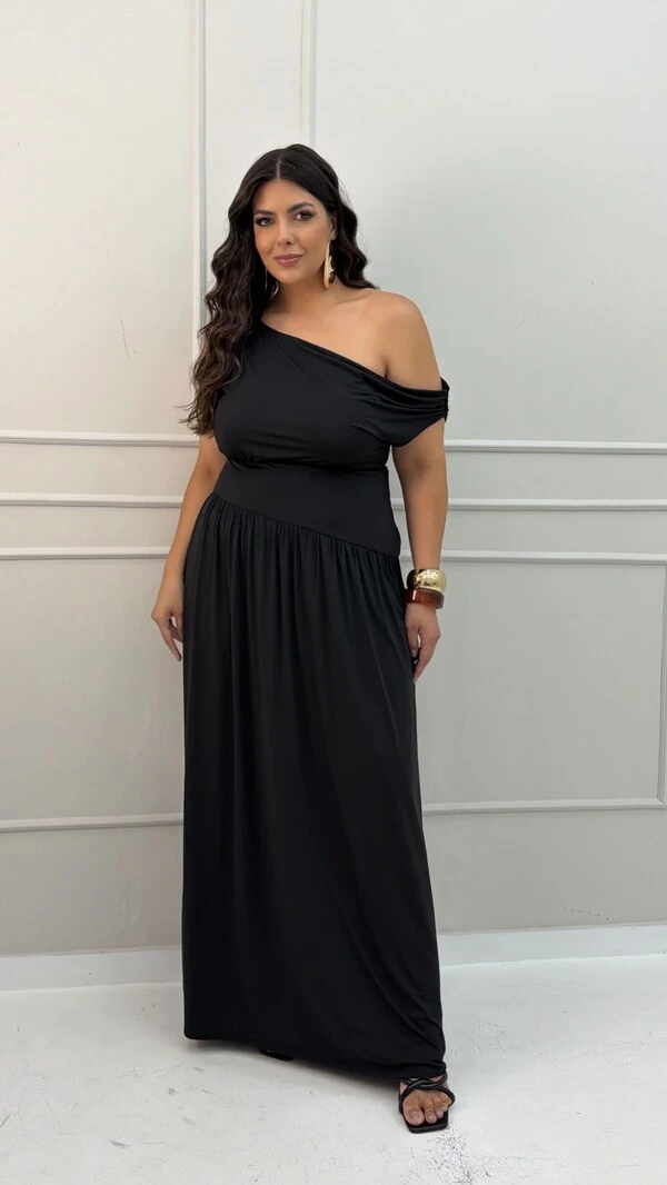 Vestido em malha amni toque gelado grecia hotpink