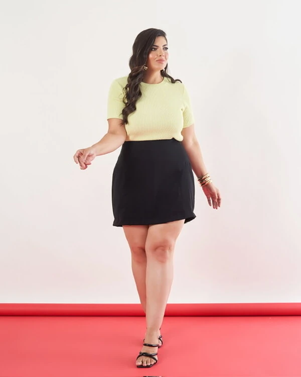 Saia em alfa gelado sara com shorts embutido kayla