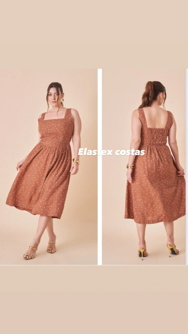 Vestido viscose rayon poa upper