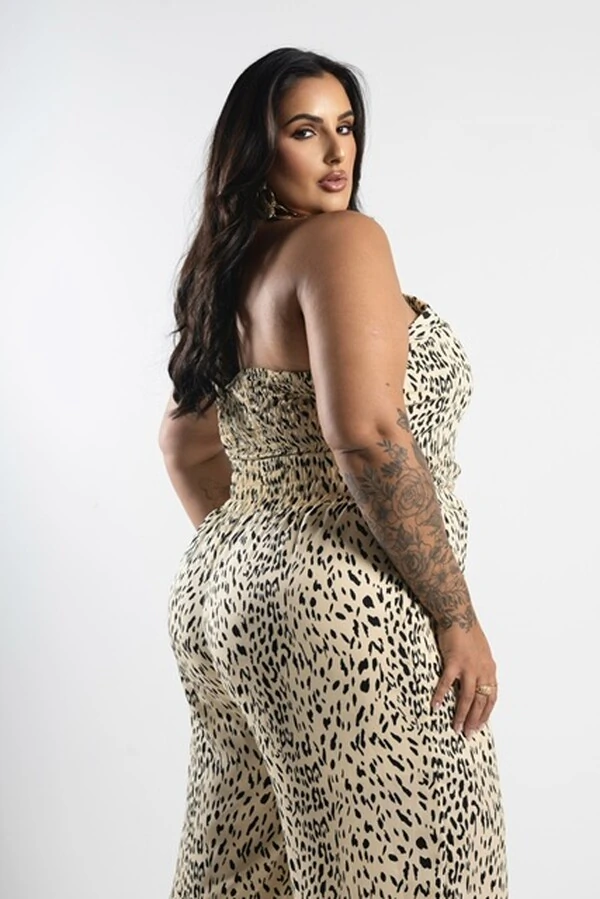 pre venda calca reta crepe italy animal print sutileza milan