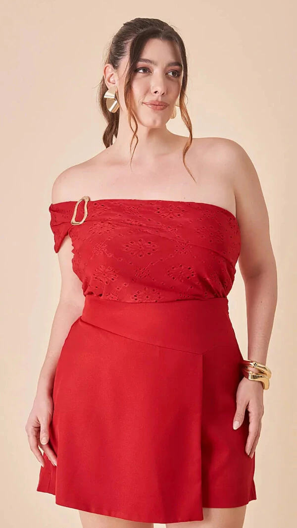 blusa ombro alice malha lasie com fivela upper