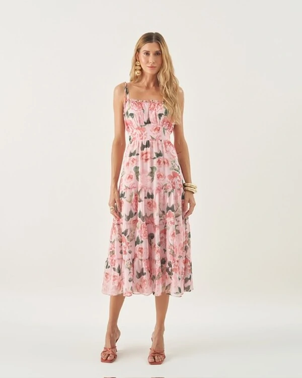 vestido floral florenza quebela