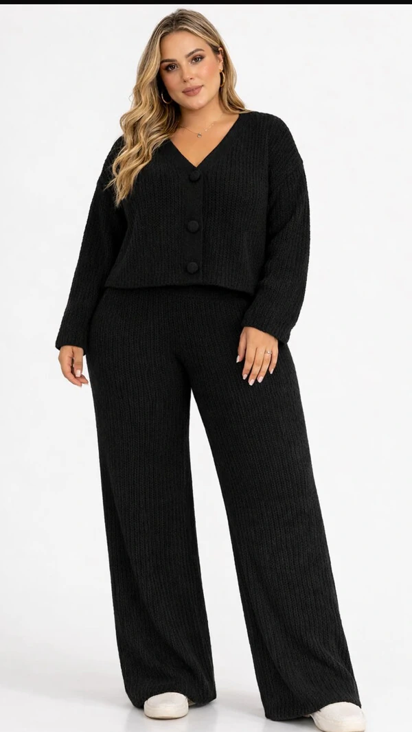 pre venda conjunto casaqueto midi com botoes e calcas planet