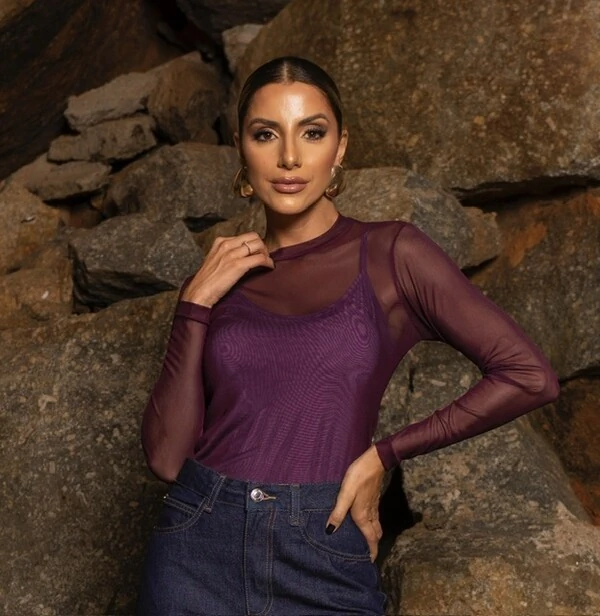 pre venda blusa tule poliamida+ regata midi malha season divas