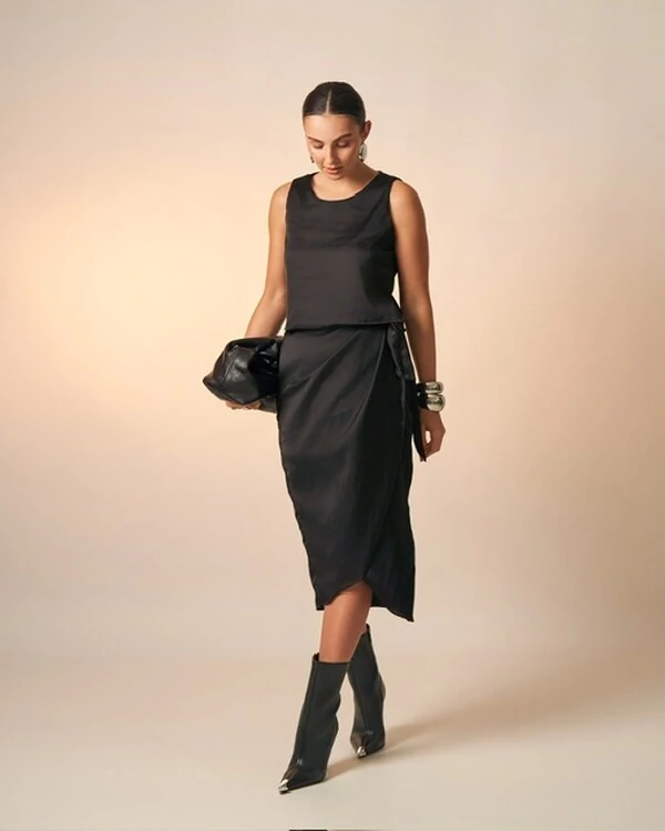 saia midi melissa acetinado poliester kayla