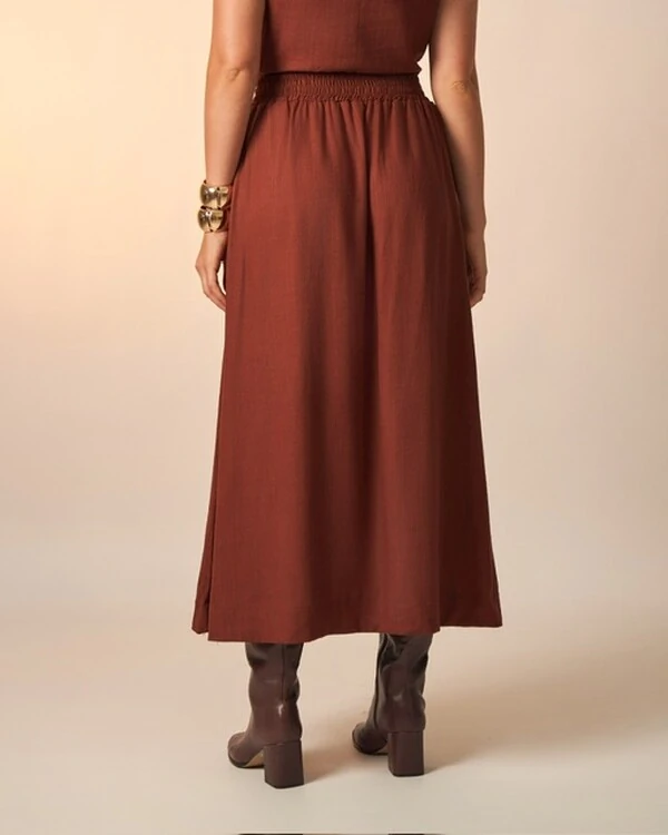 saia viscose e linho clea midi kayla