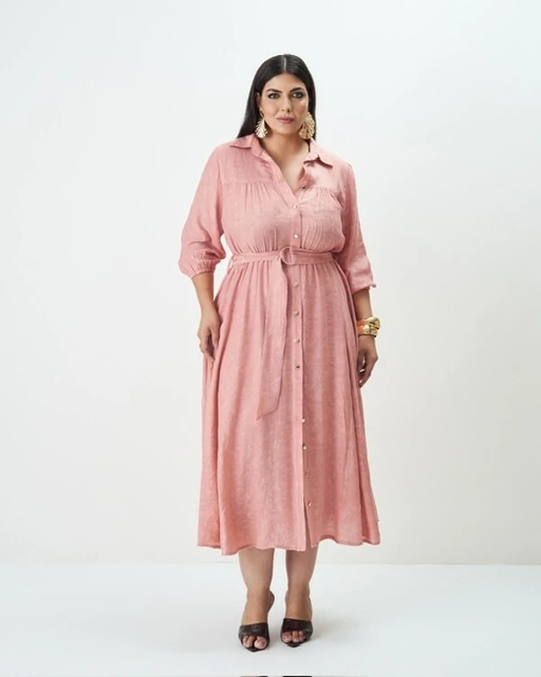 vestido chemise midi paisley quebela