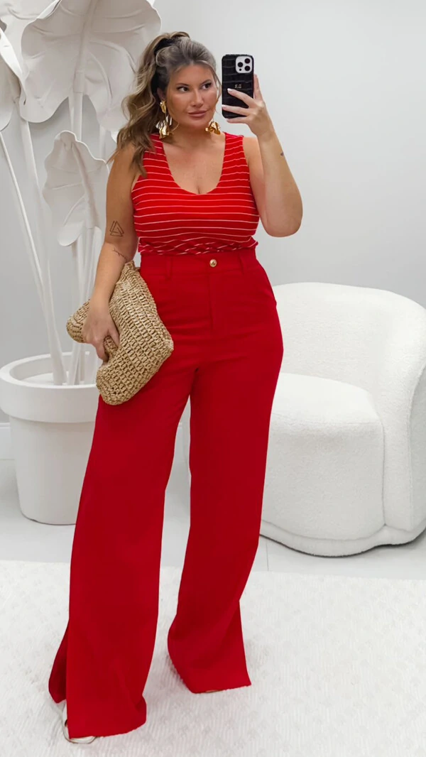 calca reta ivy rayon sensoriale alfaiataria com elastano upper