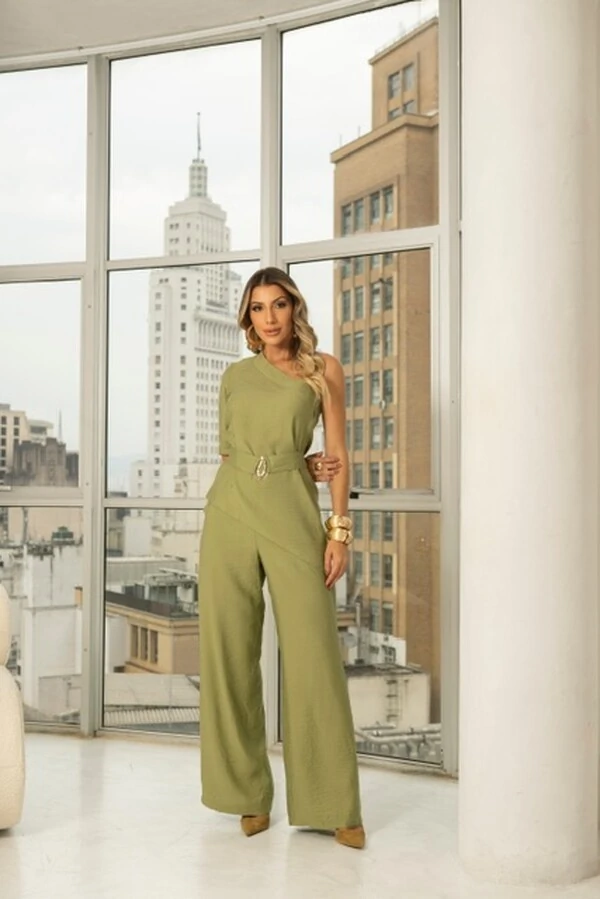 PRE VENDA conjunto blusa um ombro e pantalona divas