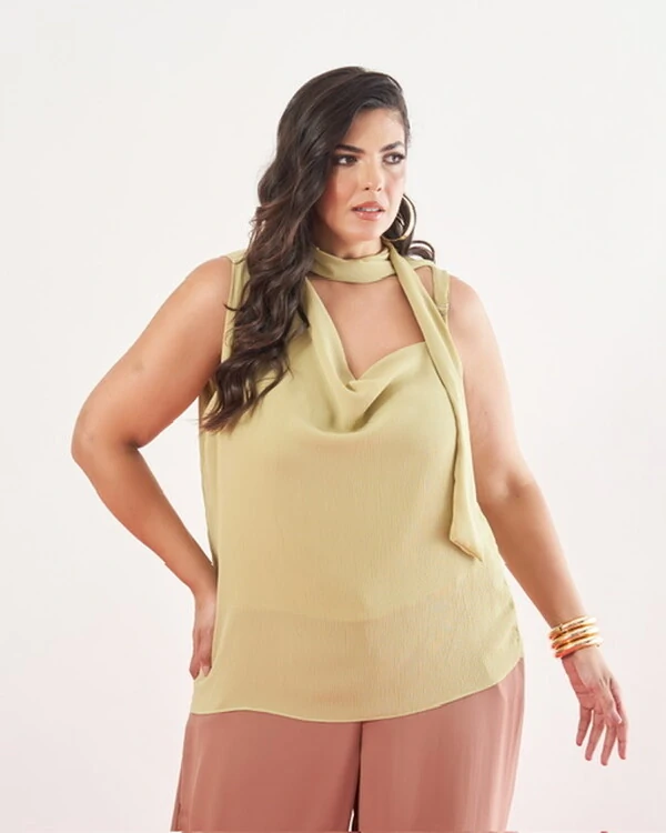 Blusa lace chiffon kayla