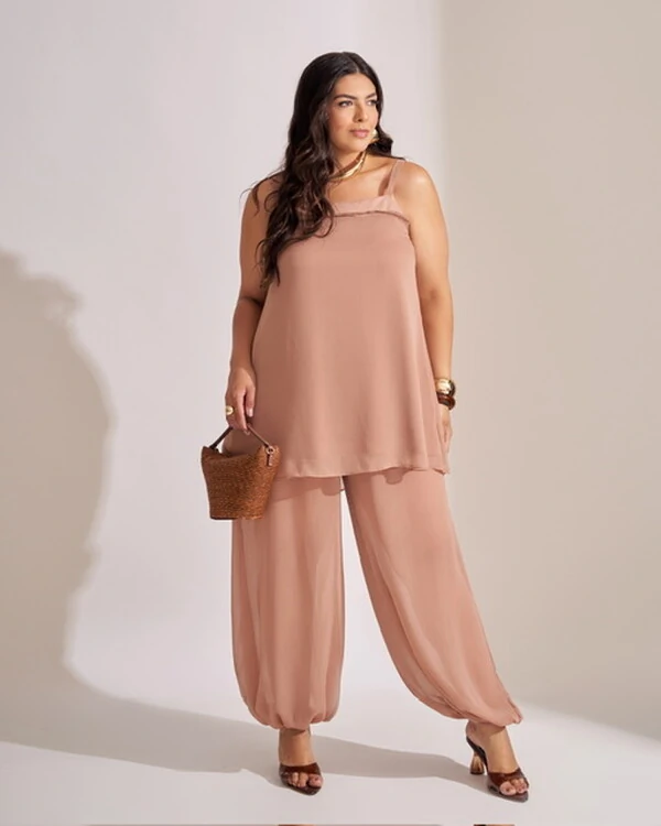 Blusa alongada regata viscose kayla