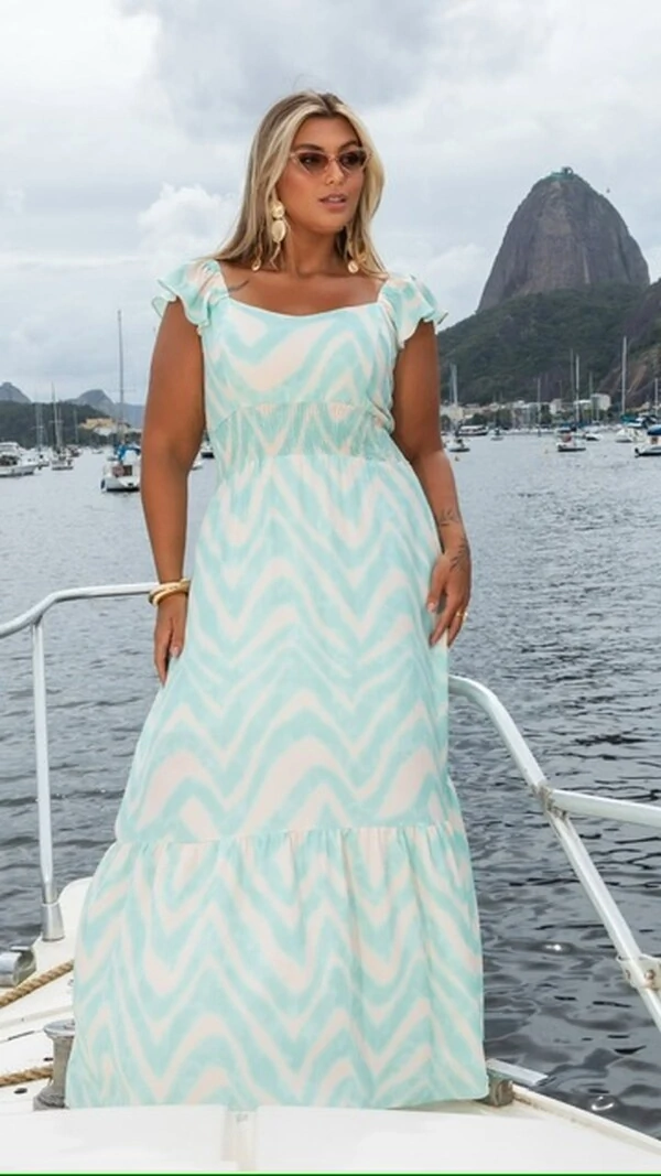 Pre venda vestido longo estampa exclusiva mr fr