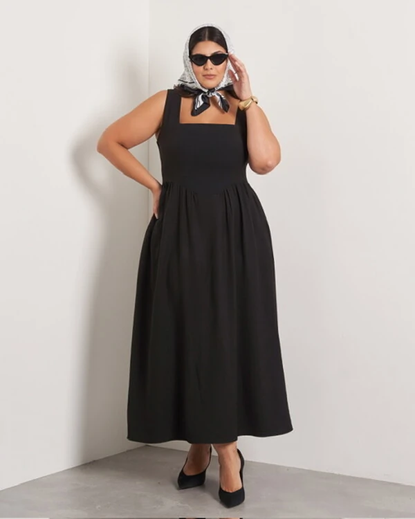 Vestido decote quadrado alfa viscose kayla
