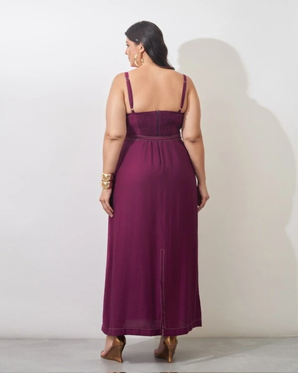 vestido viscose poliamida prespontado faixa elisabeth kayla