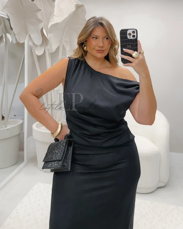 Vestido ombro linho sml provador