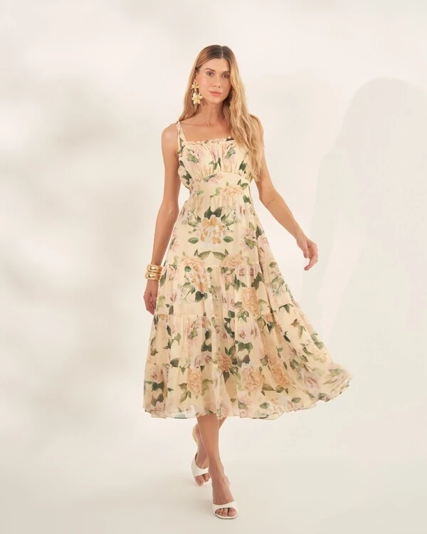 vestido floral florenza quebela