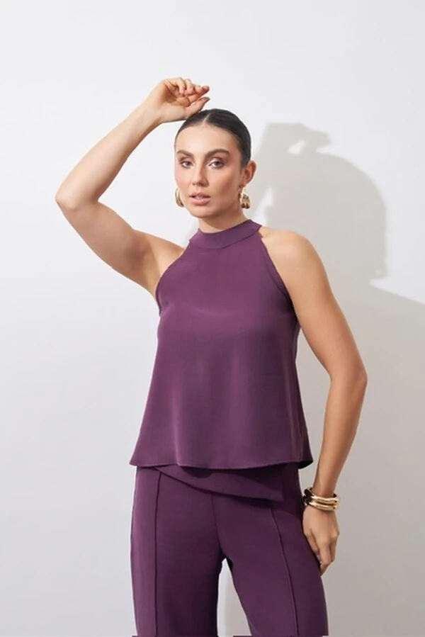 blusa arumis viscose poliester gola kayla