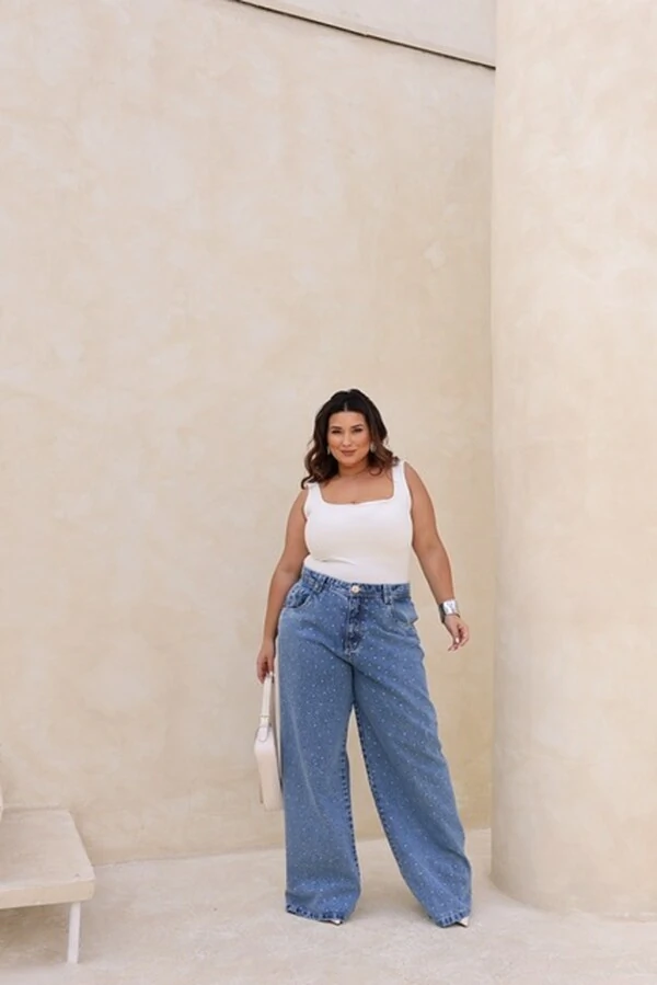 calca jeans widleg strass f provador