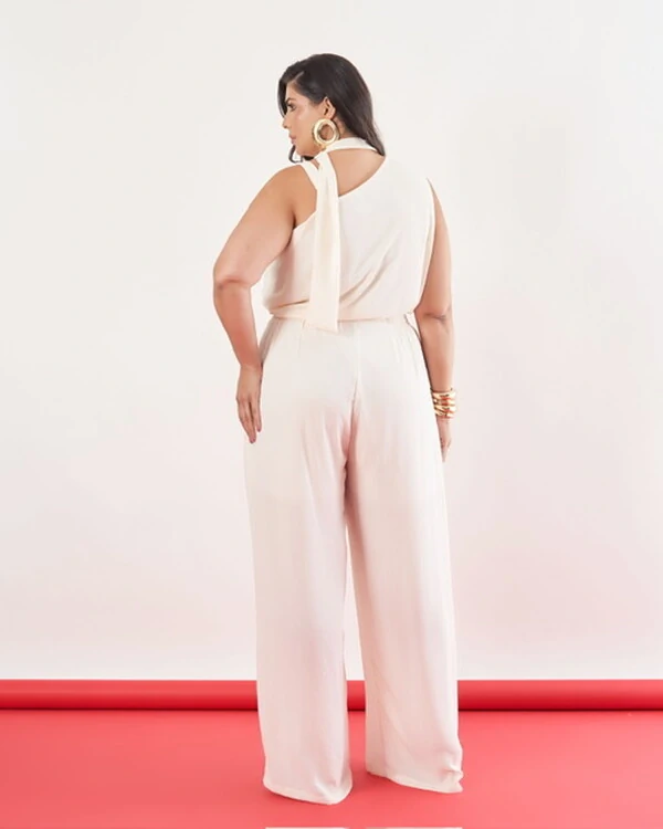 Calca ariele longo chiffon crepe e shorts forro kayla