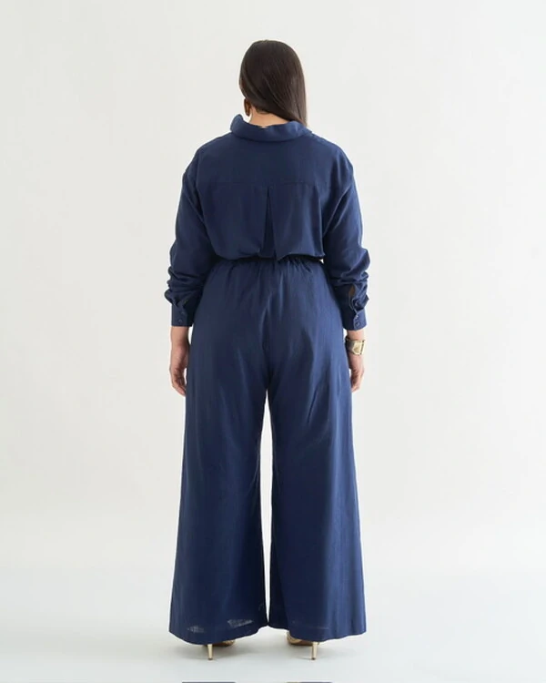 conjunto camisa e calca linho quebela