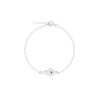 Pulseira Mão de Hamsa Prata