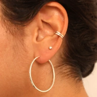 Argola Média fio redondo Prata