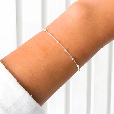 Foto Pulseira Bolinhas Prata 925