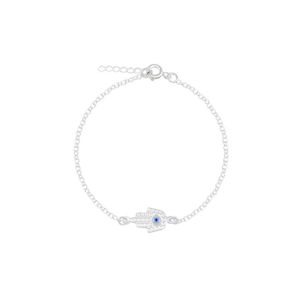 Pulseira Mão de Hamsa Prata