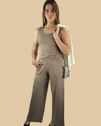 Calça Wide Leg Pijama Homewear Versátil (Monte seu Preguistê) - Lançamento