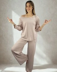 Calça Wide Leg Pijama Homewear Versátil (Monte seu Preguistê)