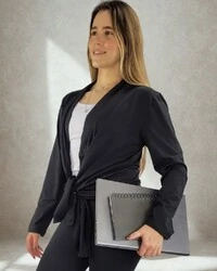 Pijama Feminino Homewear Preguistê Multifuncional Ocasional Trio Branco e Preto