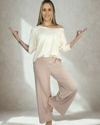Calça Wide Leg Pijama Homewear Versátil (Monte seu Preguistê)