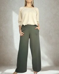 Calça Wide Leg Pijama Homewear Versátil (Monte seu Preguistê)