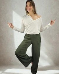 Calça Wide Leg Pijama Homewear Versátil (Monte seu Preguistê)