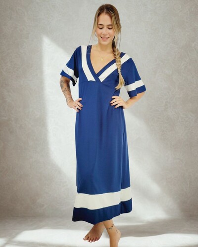 Foto Pijama Camisola Longuete Feminino Homewear Preguiste Constelaçao