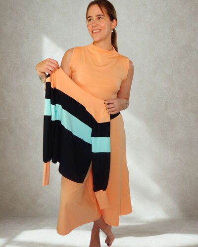Foto Pijama Feminino Homewear Preguistê Multifuncional Ocasional Primavera Laranja e Preto