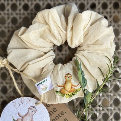 Foto Scrunchie de Algodão Preguistê - Cuidado para os Fios | Presente Delicado
