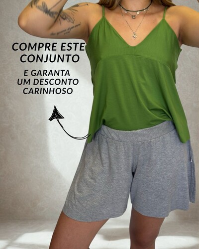Conjunto: Shorts Inevitável + Bata Evasê Adorável