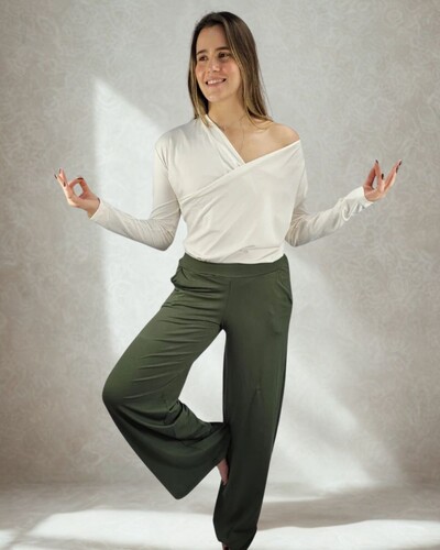 Foto Calça Wide Leg Pijama Homewear Versátil (Monte seu Preguistê)