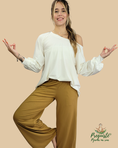 Foto Pijama Feminino Homewear Preguistê Multifuncional Ocasional Intensa Off e camurça